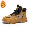 Men's shoes velvet high-top Martin boots men's tooling shoes trendy versatile thick-soled thickened warm cotton shoes short boots