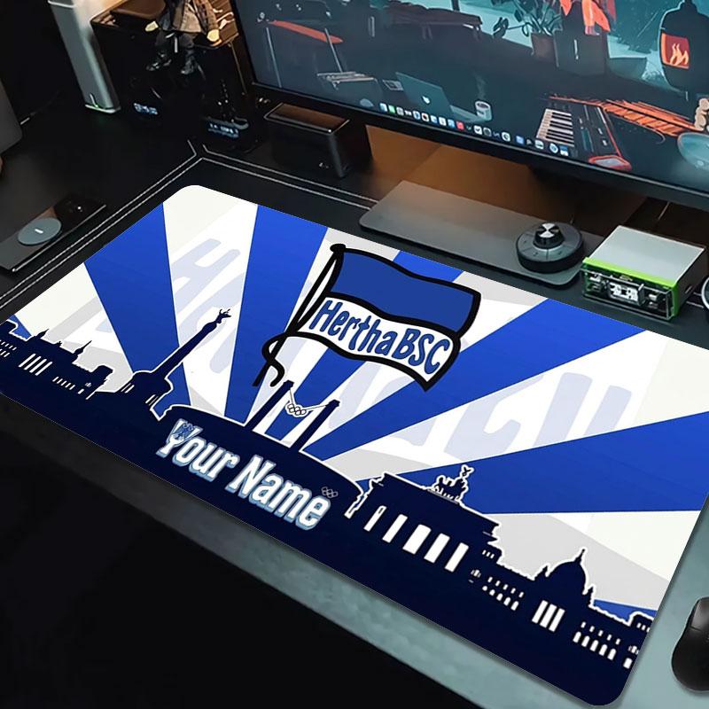 Hertha BSC Custom Name Large Size Mouse Pad Large Gaming Table Cushion Non-slip Laptop Tablet Big Mousepad XXL Mat Mini PC Playmat With Lock edge