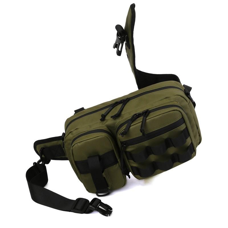 Multi-Functional Fishing Waist Pack Crossbody Bag With Waterproof Storage Rods Tackle Gear Outdoor Sports
