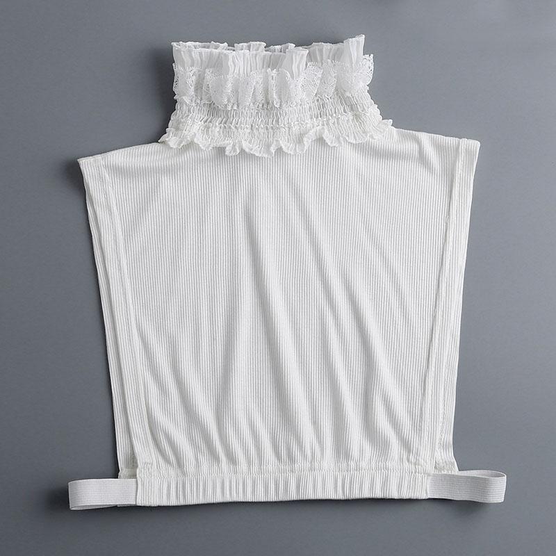 Cotton Ruffles Stand Fake Collar for Women Half Shirt Detachable Collar Ladies Removable False Blouse Tops Neck Collar