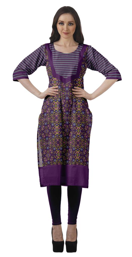 Moomaya Дизайнерская прямая женская туника Kurti с принтом, длинная индийская туника