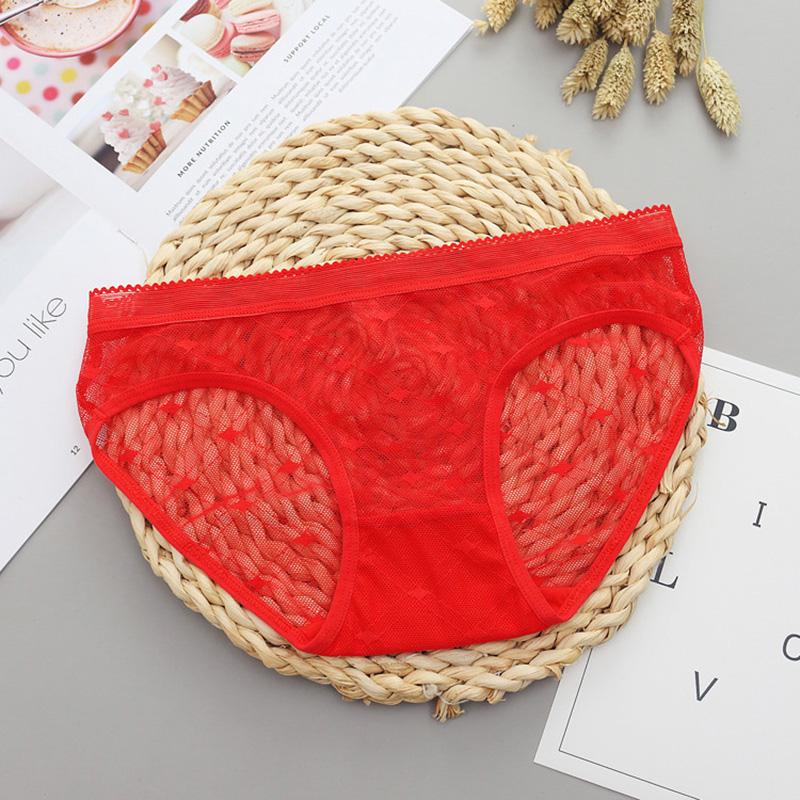 Sexy Net Yarn Panties Women Low Waist Transparent Briefs K142