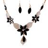 [R7366] - Designer Set 'Sissi' Black White (necklace + Buckles) - Pattern 12x5cm