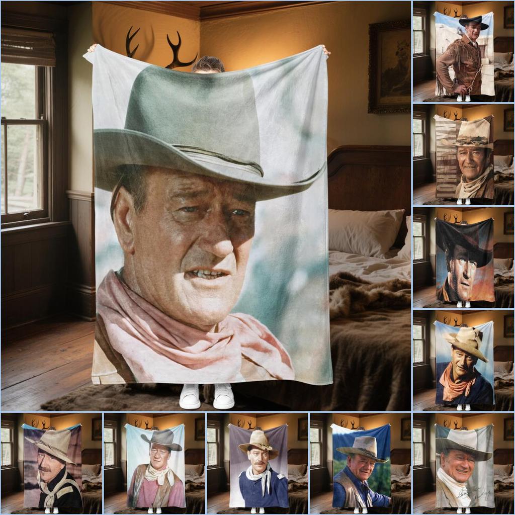 1pc John Wayne's iconic cowboy hat blanket, al season lightweigh Poster blanket home office outdoor nap multifunc Poster blanketional blanket