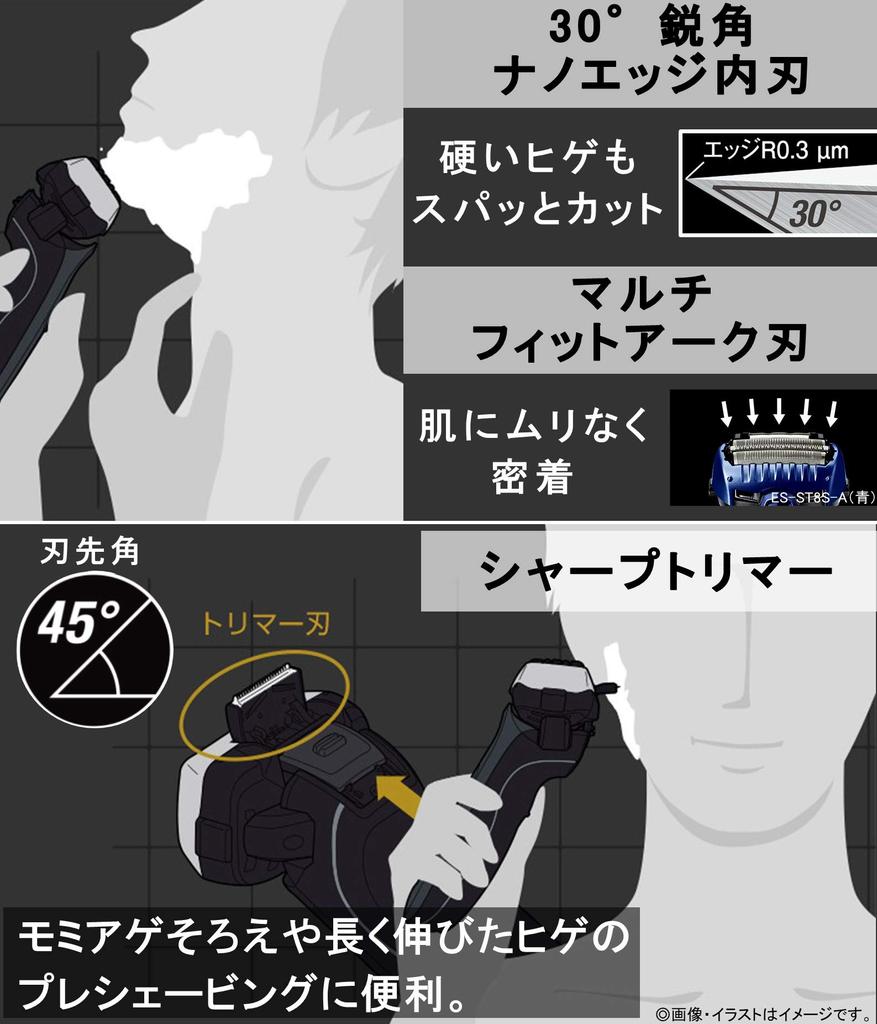 Panasonic Lamb Dash Shaver 3 Blades Bath Shaving Black Men's ES-CST2S-K