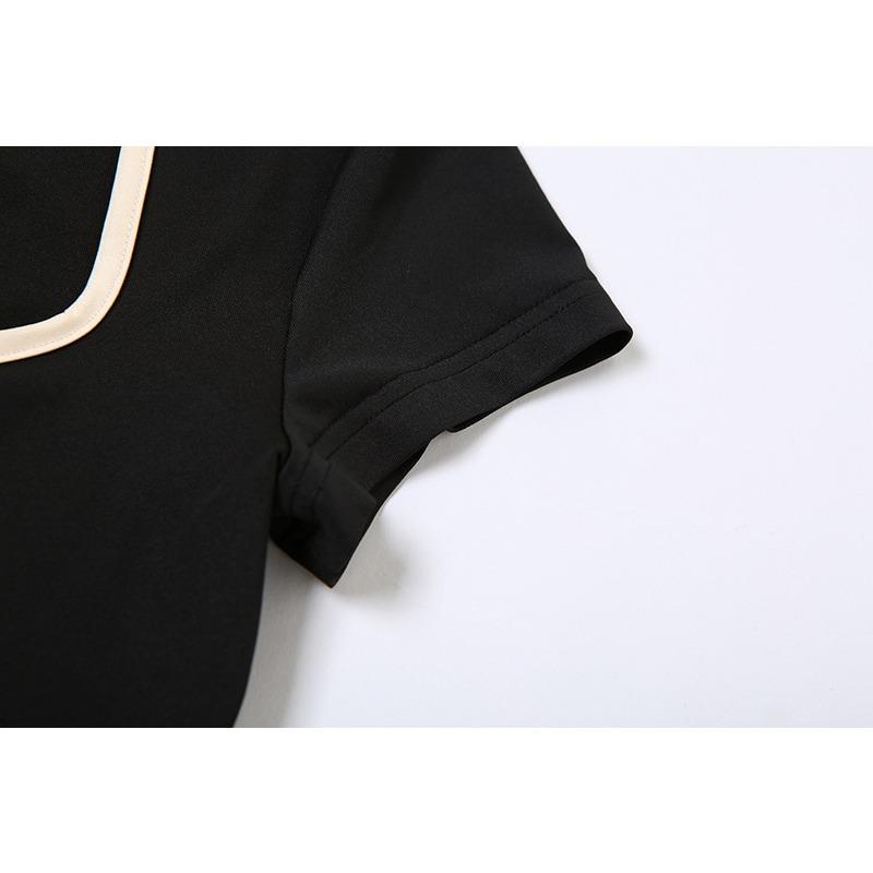 Женская летняя футболка с коротким рукавом и квадратным вырезом, комплект тонких брюк с низкой талией