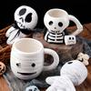 Кружка кофейная из каолиновой керамики с оригинальным 3D дизайном черепа, 7,8 унций, экологичная, идеальна для подарка на Хэллоуин, добавляет жуткую атмосферу вашему празднику