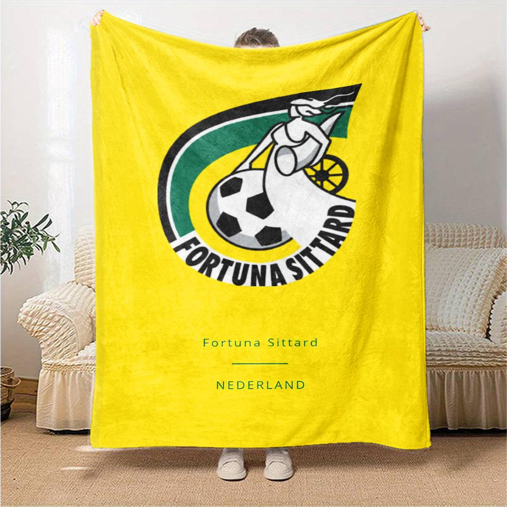 Fortuna Sittard Print Flannel Blanket High Quality Warm Comfortable Cover for All Seasons Perfect for Gifts Home Decor