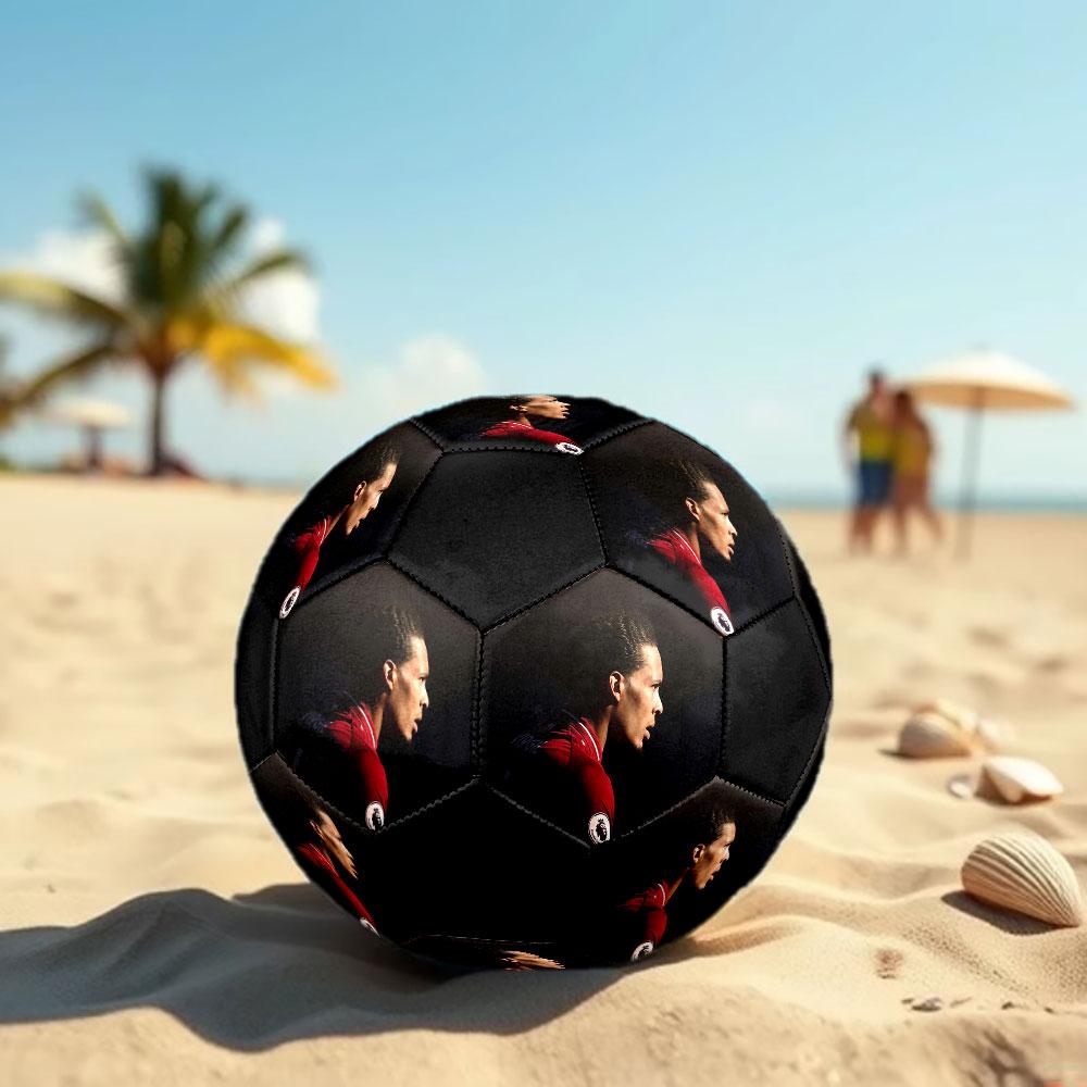 van Dijk Size 5 Soccer Ball, Machine-Stitched PVC, Durable & High Bounce, All Ages Fit, fan merchandise, matches & outdoor use.