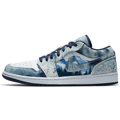 Кроссовки Air Jordan 1 Vintage Баскетбольные Мужские Низкие Синий/Белый CZ8455-100(Команда56-)