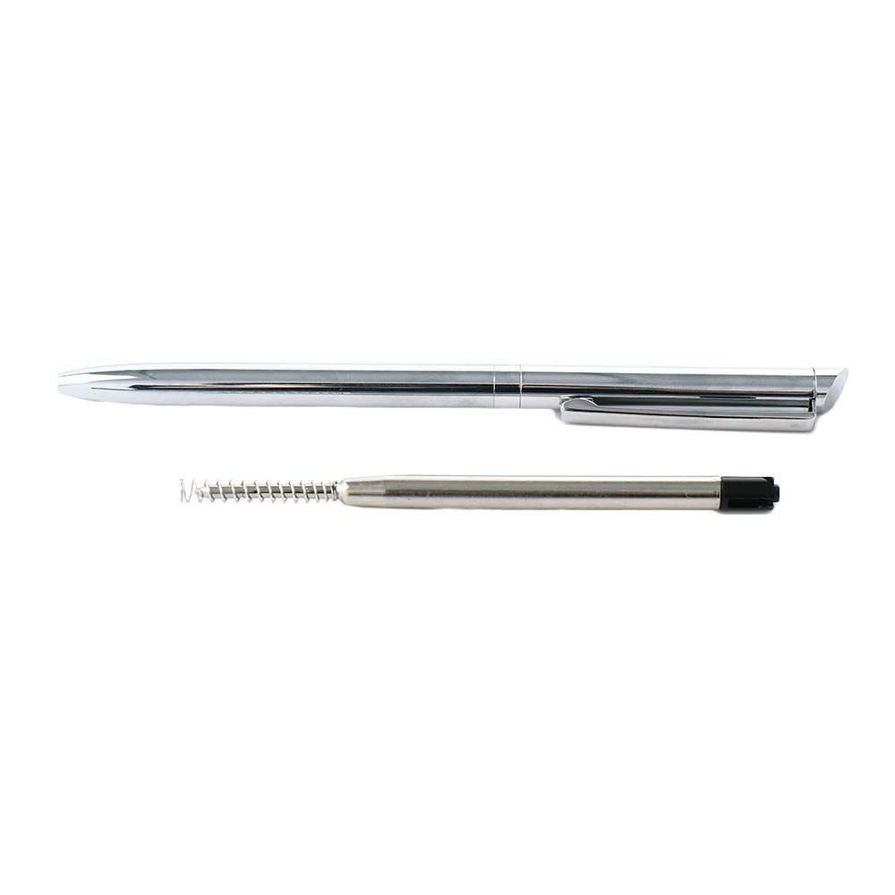 Pocket-size Rotating Silver Glossy Ballpoint Pen Office Supplies Commercial Stationery Oil Pen
