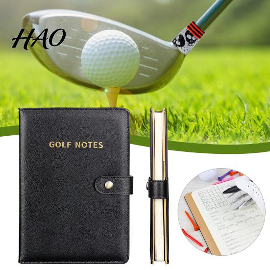 Faux Leather Golf Scorecard Holder Book Waterproof Journal Notebook Premium Scorepad Pocket Score Log with 200 Pages for Men Golfers High-quality