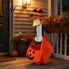 Outdoor Halloween Decorations 1 Set Porch Goose Outfit Ghost Costume with Light-up Lantern Spooky Clothes Pumpkin Apparel for 23 Inch Statue