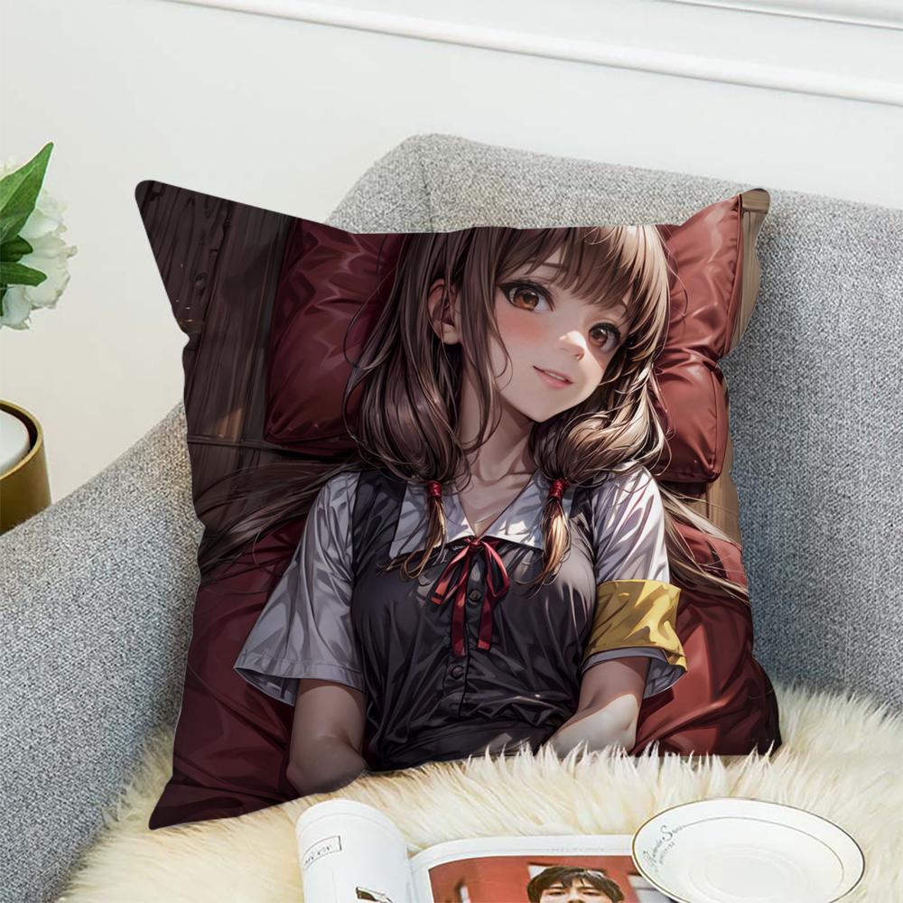 Kaguya Sama Love Is War Наволочка Для Автомобиля Дивана Декоративная Домашняя Двусторонняя Печать Плюшевая Квадратная Подушка Декоративная Подушка Чехол