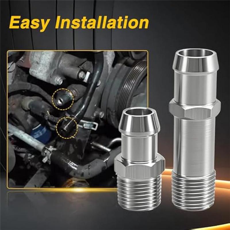 Heater Hose Fittings For Chevy 283 305 307 350 400 For Block Engine- 2 Pieces, 5/8 In Intake, 3/4 In Water Pump