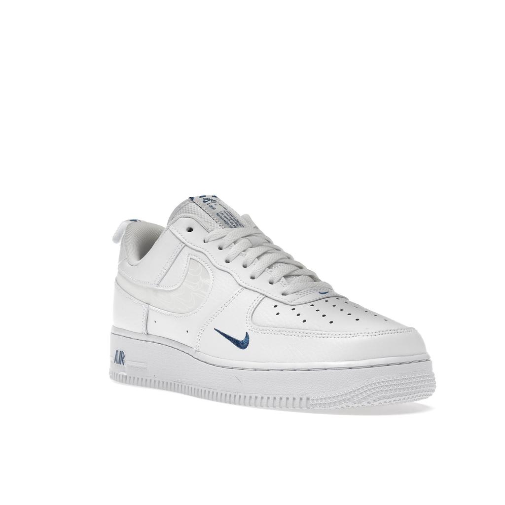 Nike Air Force 1 07 LV8 Reflective Swoosh - White Dark Marina Blue Men Sneakers FB8971-100