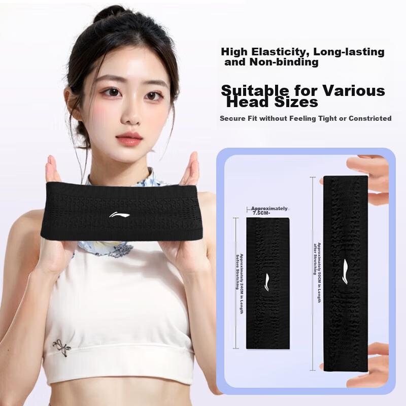 Li-Ning Sports Headband for Women, Sweat-Absorbing Headband for Running, Hair Tie, Head Wrap, Yoga And Fitness Headband