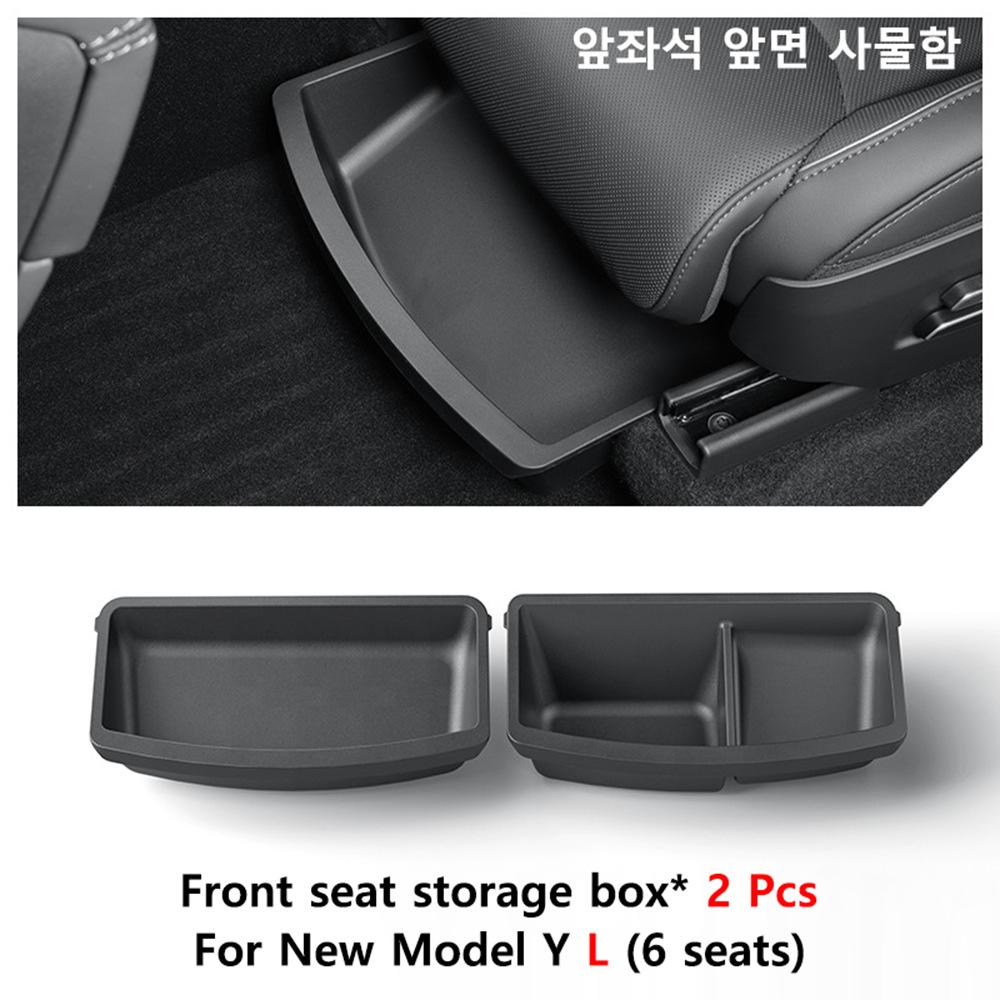 for Tesla Model Y L 6 Seater 2026 Front Seat Under Storage Box Suitable Driver Co-pilot Underseat Organizer Case Tray Bin Set