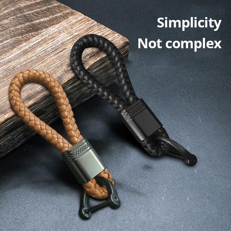 2 шт. кожаный веревочный брелок ручной работы с пряжкой в ​​форме подковы, брелок для ключей от автомобиля, модные аксессуары для ключей, брелоки, подарки