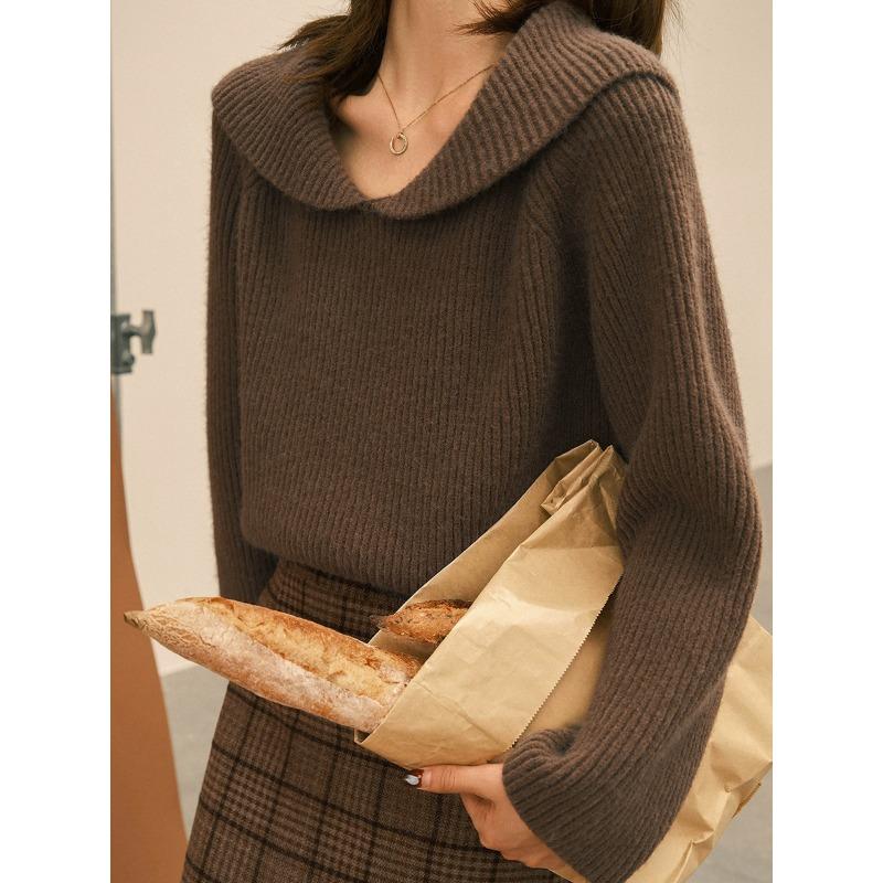 Осень и зима новый маленький ленивый ветер вязаный верхняя одежда свободный повседневный модный красный свитер женский