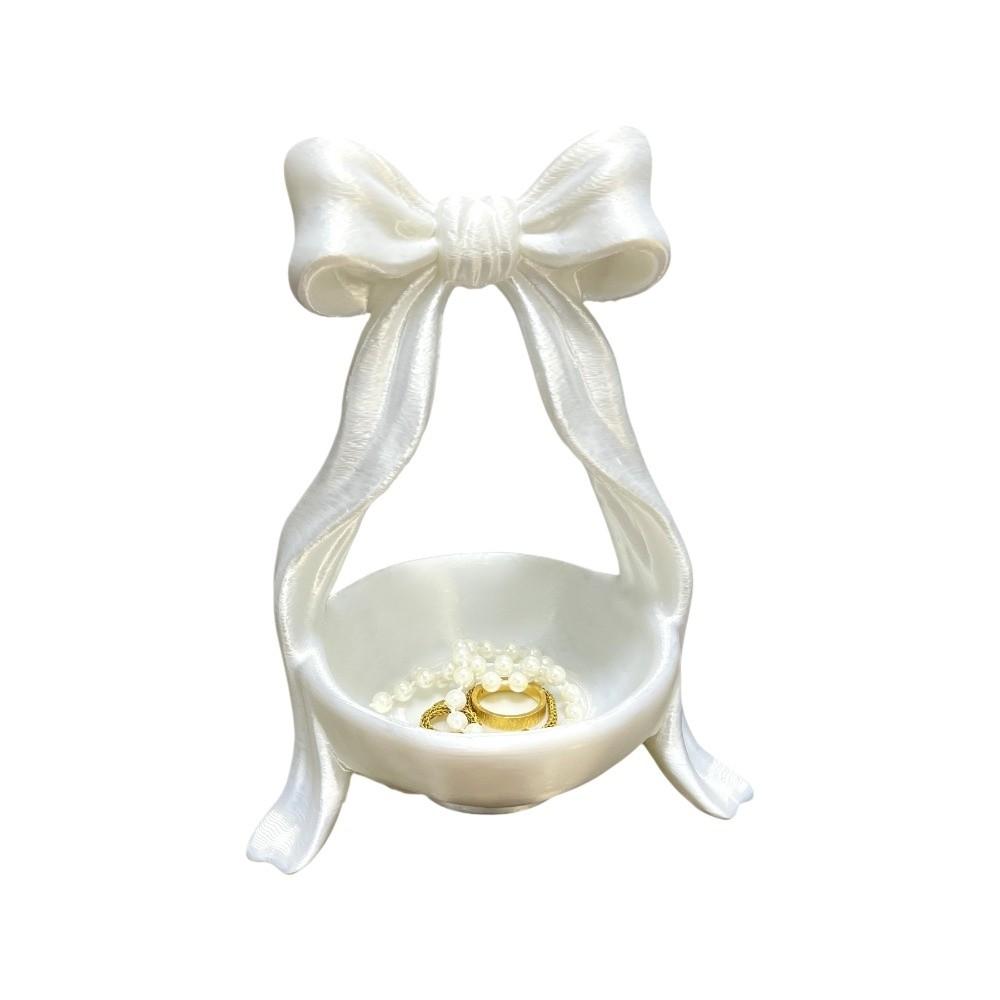 Sweet 3D Printed Jewelry Tray Decorative Jewelry Plates Fashion Bow Ribbon Ring Holder  Desktop Use