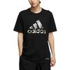 adidas Футболка с логотипом алфавита, мультяшной пандой и принтом, с круглым вырезом и короткими рукавами, мужские топы, черный IP3968