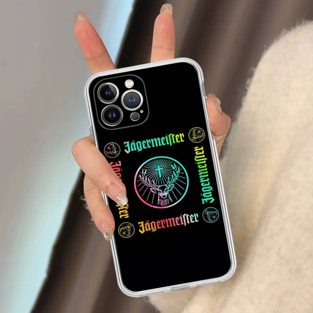 Горячие J-JaegermeisterS для iPhone 17 16 15 14 13 12 11 Pro Max Plus Прозрачная Мягкая ТПУ Чехол для Телефона