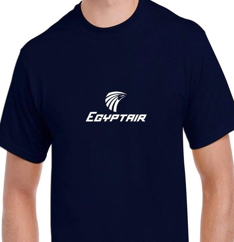 Хлопковая футболка темно-синего цвета с белым логотипом Egypt Air, египетская авиакомпания, для гиков