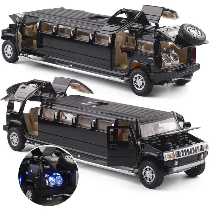 Stunning Alloy H6 132 Scale Model Car With Light Up Features And Pull Back Action