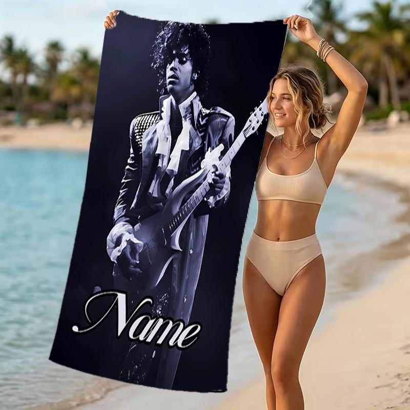 Customizable personalized beach towels Prince Purple Rain themed designs.Suitable for the beach, yoga, sports;ideal as beach accessories