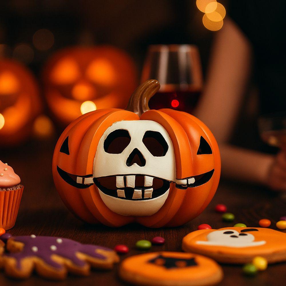 Realistic Halloween Pumpkin Figurine Resin Mini Halloween Ornaments Thanksgiving