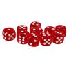 [Generic] Set of 10 Tabletop Role-Playing Game Acrylic Toy Six-Sided Dice, D6, 10 Colors - Red