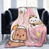Cartoon Panda Bubu Dudu Blanket Coral Fleece Plush Printed  Breathable Warm Throw Blankets for Home Bedroom Quilt