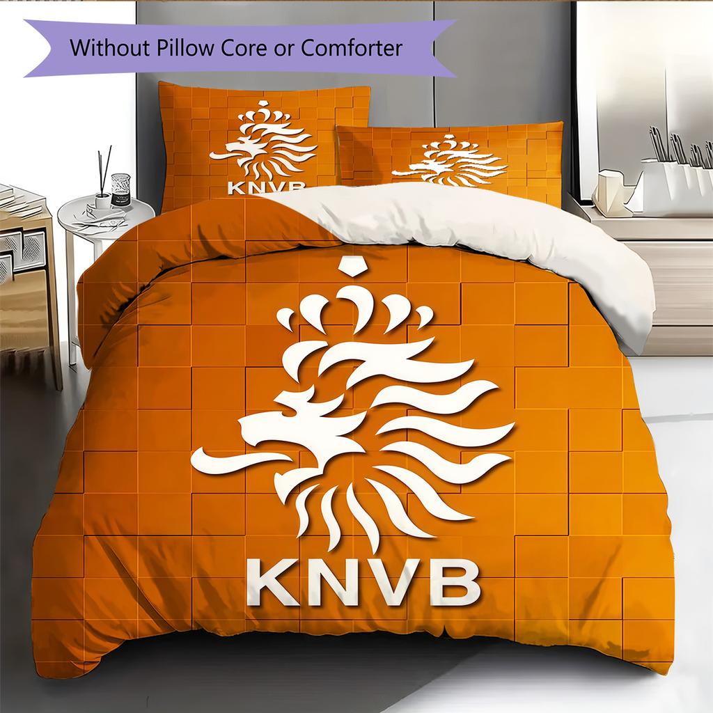 KNVB Pattern Bedding Quilt Set Home Decoration Gift (1 * duvet cover + 2 * pillowcase without core)