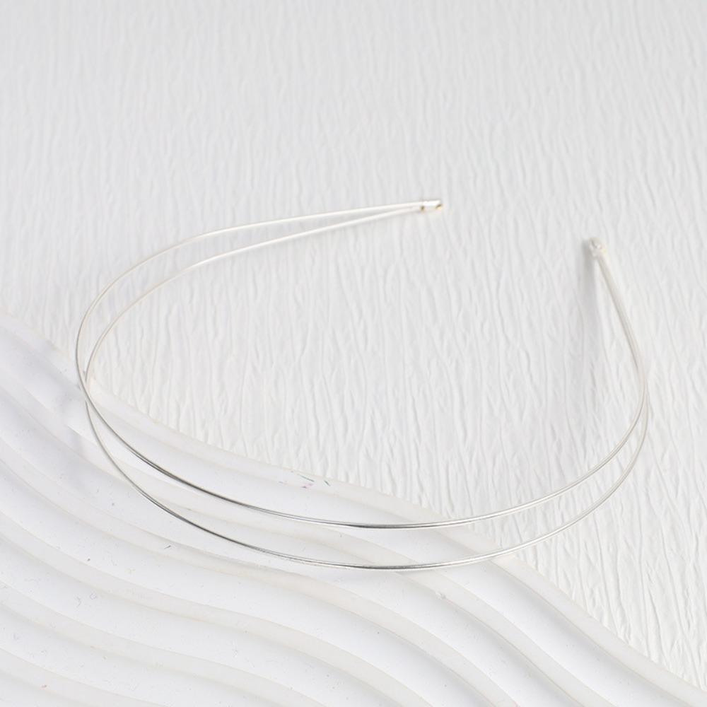Zinc Zinc Alloy Retro Gold Head Hoop Silver Metal Hair Hoop Gifts Double Root Hair Bands Daily