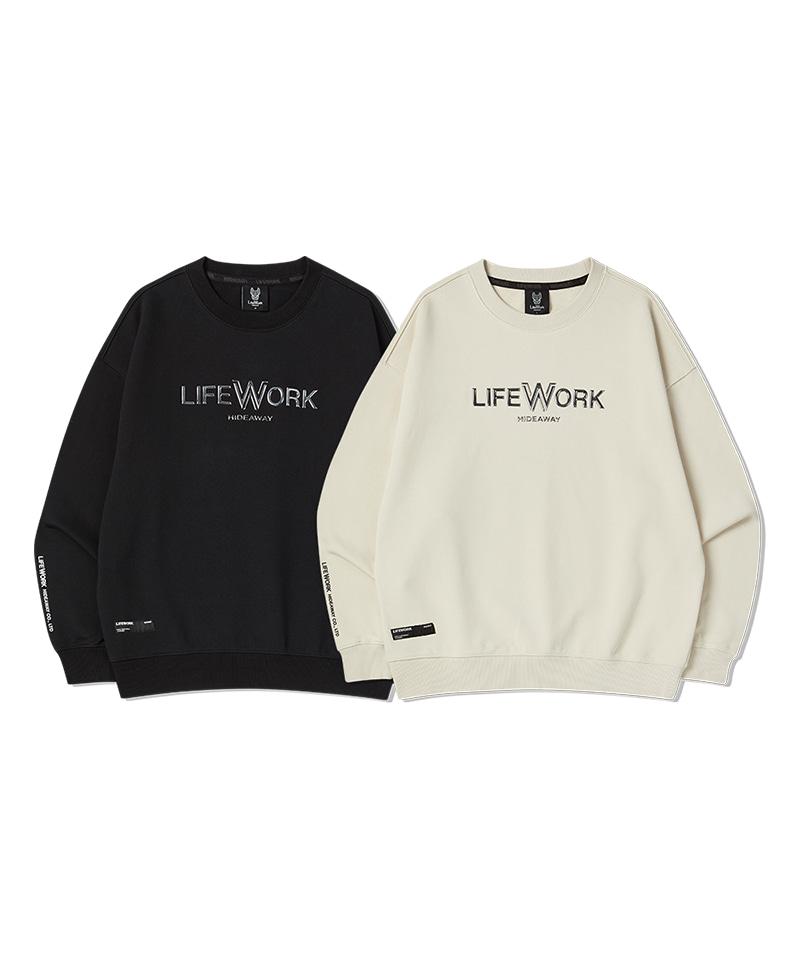 Свитшот LIFEWORK с серебряным логотипом и надписью