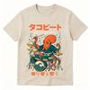 Japanese Octo Beats Osaka Dotonbori Drunken Octopus Funny T Shirts Unisex Women Retro Harajuku Oversized Cotton TShirts Streetwear