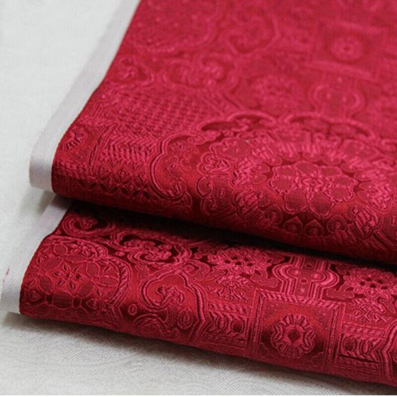 Атлас Шелк Брокат Жаккард Цветочная Ткань Винтажное Платье Костюм Ткань для Рукоделия Одежды Ципао Наволочки Ткань для Шитья DIY