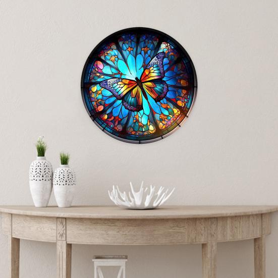 Colourful Butterfly Wreath Pendant Imitation Glass Insect Garland Hanging Acrylic Plate Decoration Summer Festival Decorations