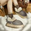 2025 New Winter Warm Platform Shoes Woman Indoor Fluffy Slippers Soft Faux Fur Anti-slip Thick Sole Female Home Floor Snow Boots