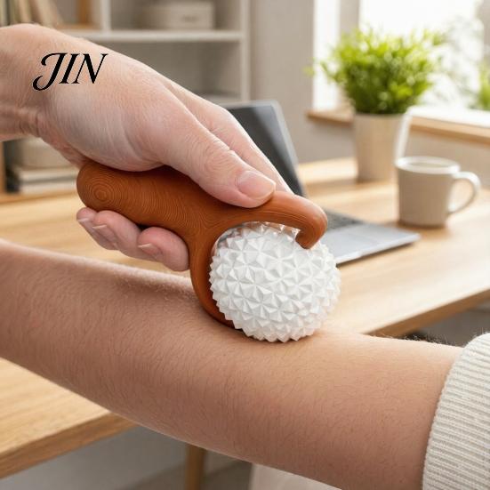 Office Stress Relief 3D Printed Massage Roller Ball, Ergonomic Handheld Massager for Muscle Relief, Compact Body Soother Portable Spiky Tool Legs Back