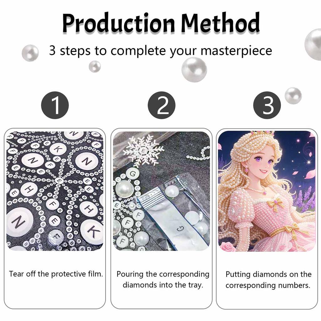 Disney Princess Pearl Painting Handmade DIY Pearl Art Painting Simple Living Room Hanging Painting Decoration