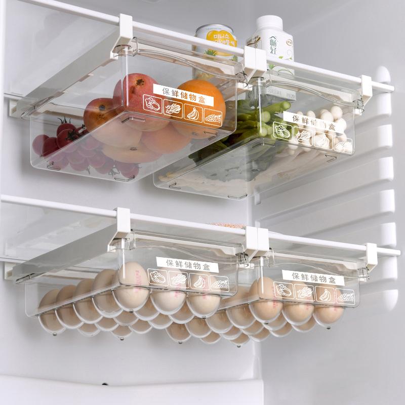 Fridge Organizer Fruit Egg Refrigerator Storage Rack Under-shelf Refrigerator Drawer Box Fresh-keeping Kitchen Organizer