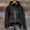 Artistic Fonts Cross Pattern Designer Women's Hoodie Fashion Trend Women's Sweatshirts Fall/Winter Street Tops Loose Y2K Clothes
