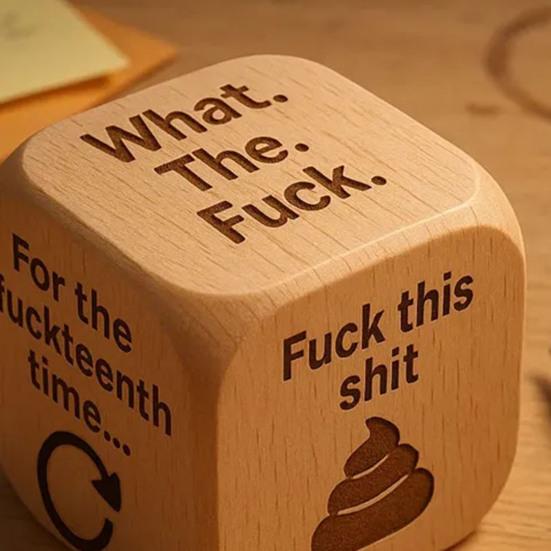Кубики для снятия стресса в офисе Смешные кубики для работы за столом Деревянные подарки-приколы ручной работы для коллег Юмор на рабочем месте Подарки на Тайного Санту