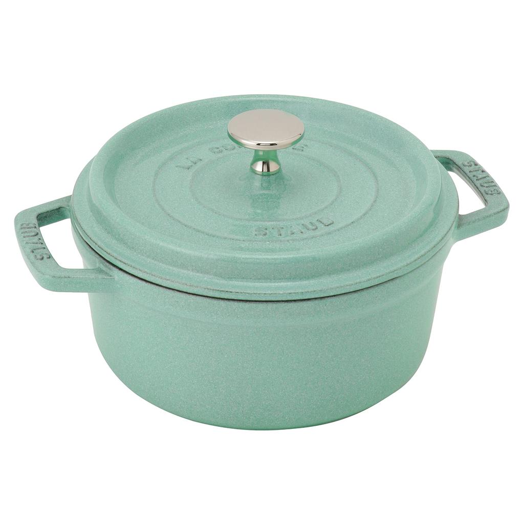 Круглый кокот staub Cocotte Sage Green, оба отлиты вручную, эмалированный горшок IH, совместимый с японским продуктом с серийным номером La Cocotte Round "Pico 18 см" [Авторизованный номер]