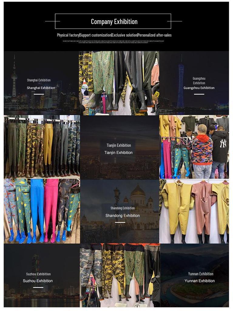 Зеленые ПВХ рыболовные вейдерсы с карманами