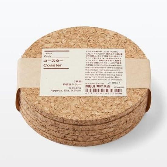 Подставка под стакан Muji из пробки Диаметр около 9,5 см Набор 5 шт. MDA41A1A