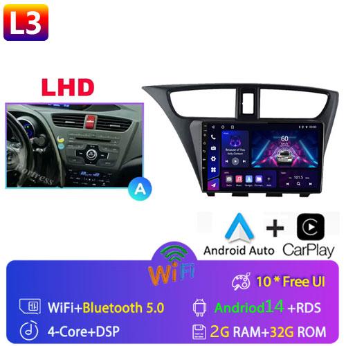 Fortress For Honda CIVIC Hatchback 2012 - 2017 Car Radio Android Multimedia Video Player Navigation GPS Stereo HU No 2 Din 2din