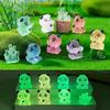 10Pcs Cartoon Luminous Panda Mini Figurine Glow In the Dark Miniatures Fairy Garden Decoration Moss Terrarium Micro Landscape